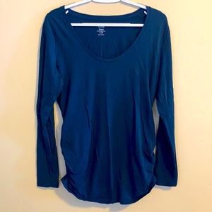 Maternity Fitted long sleeve tee, size L, dark blue, great condition